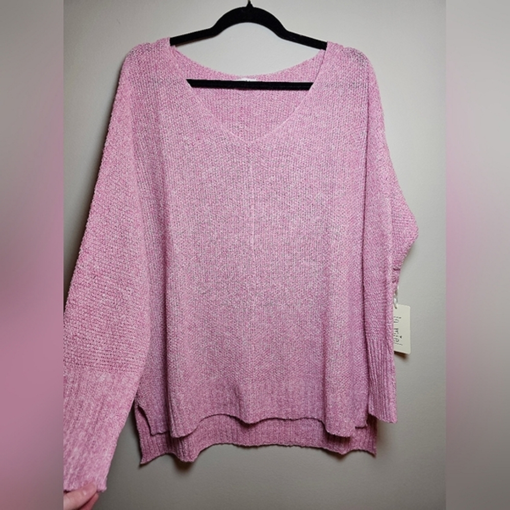La Miel Textured Lightweight Pullover Sweater Cotton Candy Small/Med/Large NWT - Picture 5 of 8